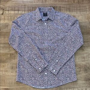 MIX&NY Men's Red and BlueFloral Shirt